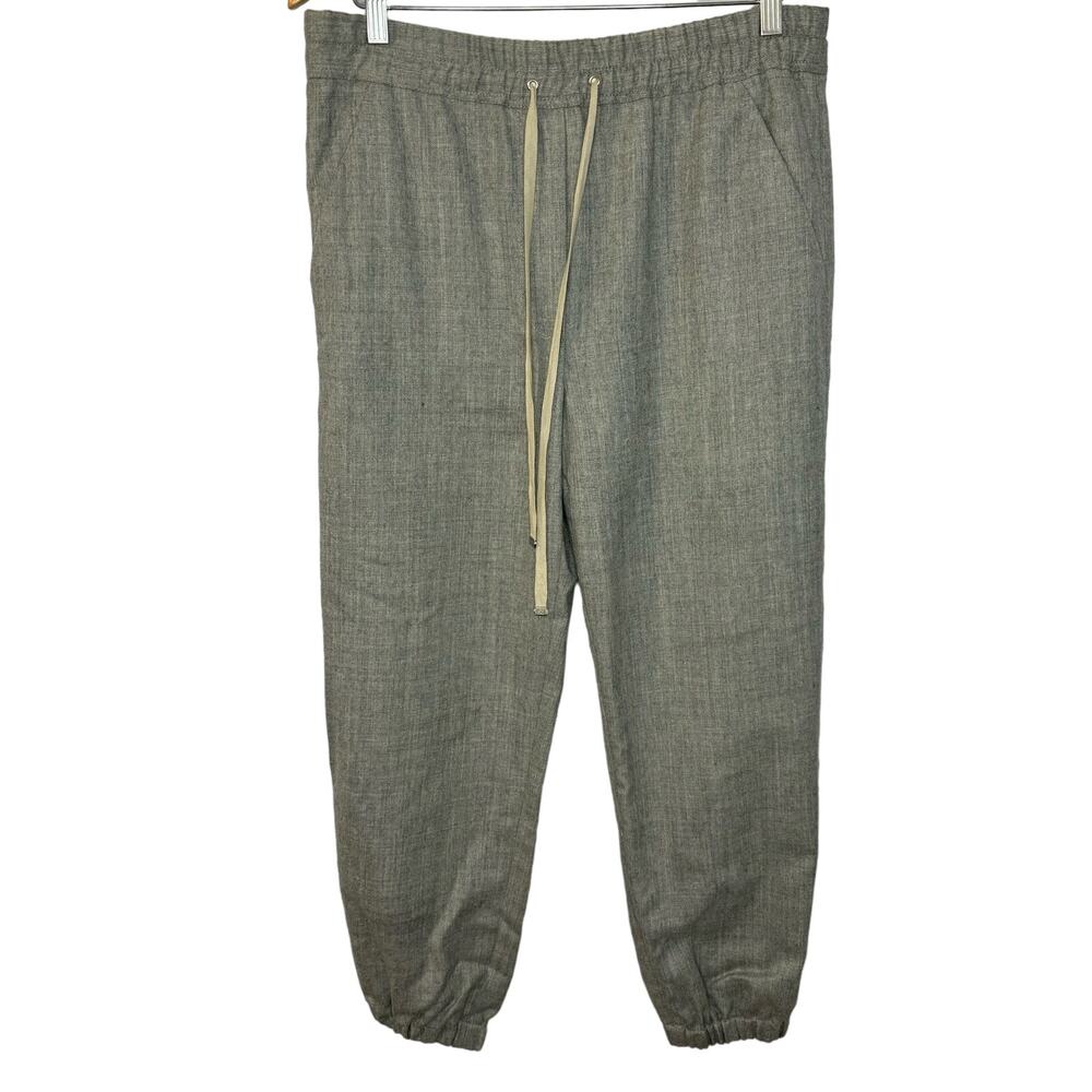 3.1 Phillip Lim Virgin Wool Jogger Pants Grey Pull-on Elastic Waist Drawstring 2